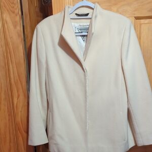 Marvin Richards Women's Cream Wool and Cashmere Blend Coat